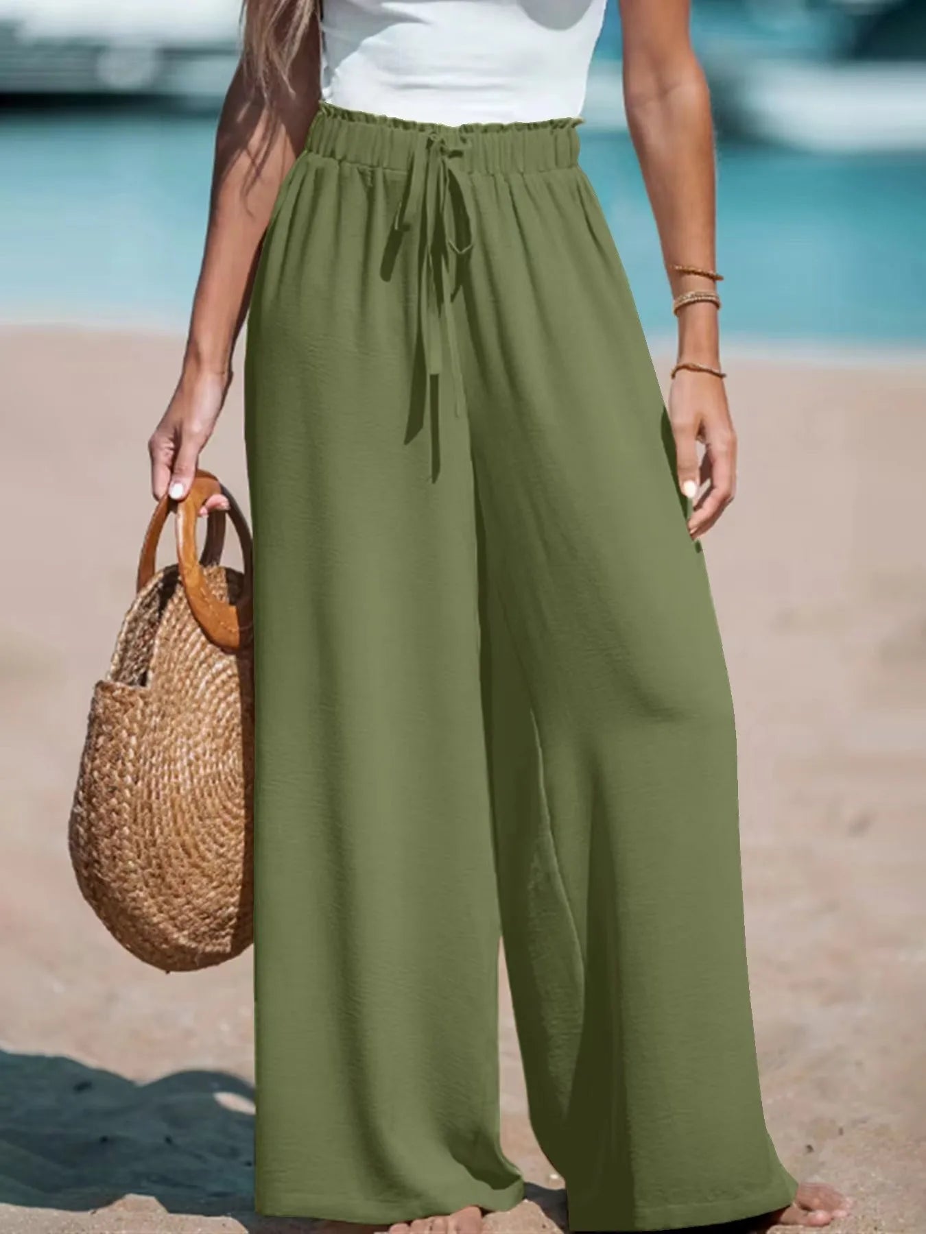 Pantalon Large Taille Haute
